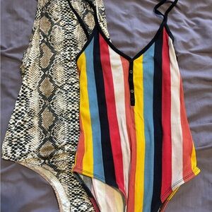 Stripe & Snakeskin Bodysuit Duo